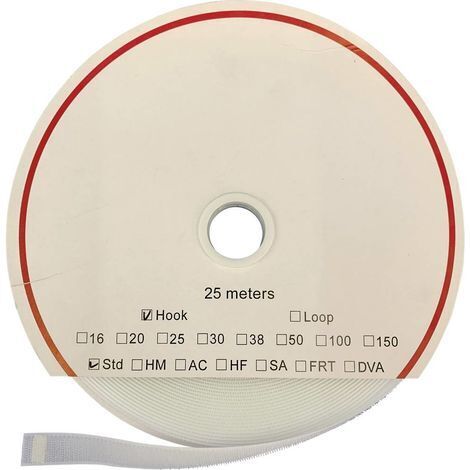 FASTECH® T0101600000325 Klettband zum Aufkleben Hotmelt Haftteil (L x B) 25000 mm x 16 mm Weiß 25 m