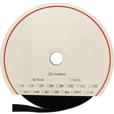 FASTECH® T0103099990325 Klettband zum Aufkleben Hotmelt Haftteil (L x B) 25000 mm x 30 mm Schwarz 25