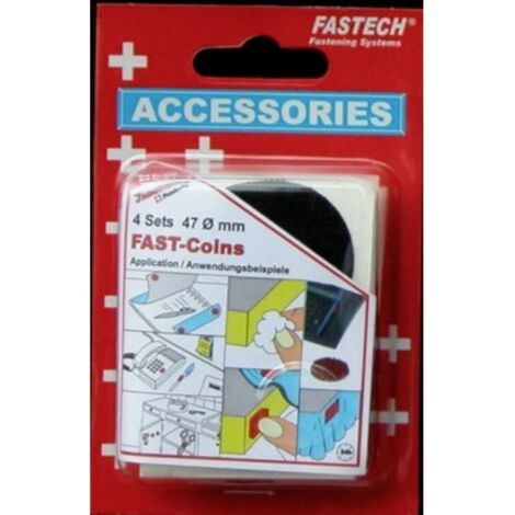 Fastechr 684-330 pastiglie autoadesive nere 47 mm