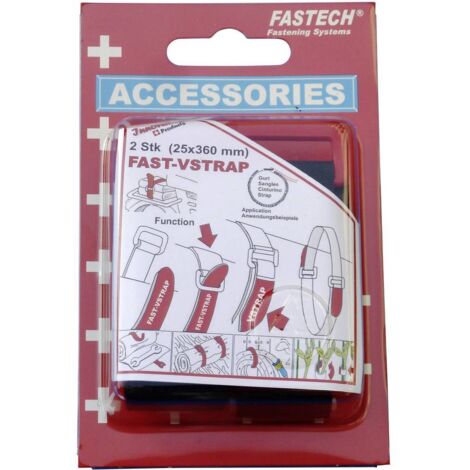Fastechr Klettband ruban auto-agrippant noir 360x25 mm