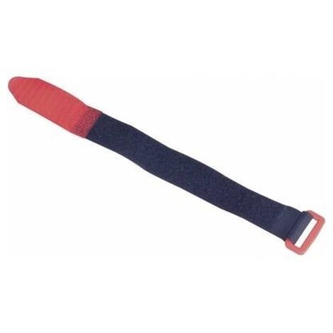 Fastechr nastro autoadesivo in velcro nero rosso 195x25 mm confezione 5