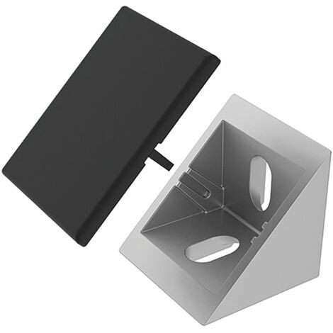 Fath Eckwinkel 40x40 Set Item System mit Abdeckkappe für Aluprofile und Flächenelemente mit Nut 8, Zinkdruckguss