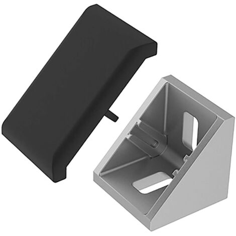 Fath Eckwinkel I 30x30 Set Item System mit Abdeckkappe + Befestigungsmaterial für Aluprofile und Flächenelemente mit Nut 6, Zinkdruckguss