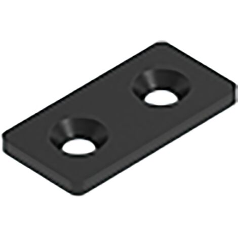 Fath Verbindungsplatte 2-loch passend zu Item System Aluprofil Nut 8, Stahl schwarz