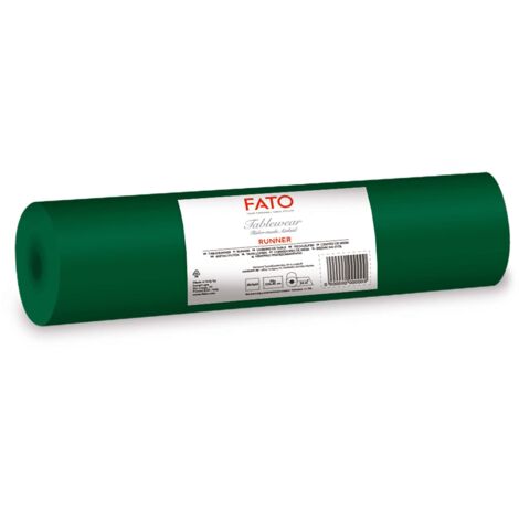 FATO - Runner da Tavola, Effetto Tessuto, Dimensione 0.4x24 m, Pretagliato ogni 1.20 m, Confezione da 20 Runner, Carta a secco, Airliad, Alta Qualità, Colore Verde Foresta