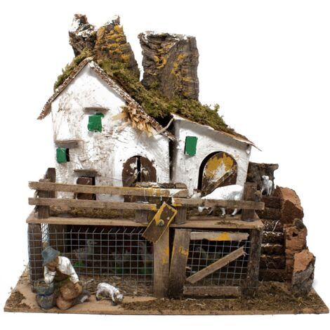FATTORIA CON LUCI 28X15X22CM ACCESSORI PRESEPE