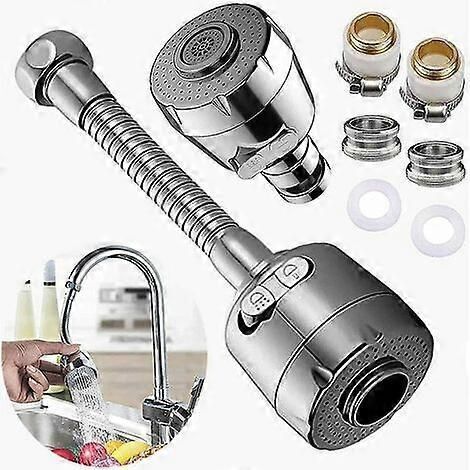 Faucet Aerator 350 Swivel, Faucet Aerator With Extended Hose, Universal Water Saver With Nozzle Adapter,Nozzle Head For Faucet 15-22Mm Diameter