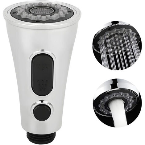 Faucet Extender,Kitchen Faucet Sprayer Head ABS Chrome Convenient Pull Down Sink Spray Nozzle for Home Use - Dual mode