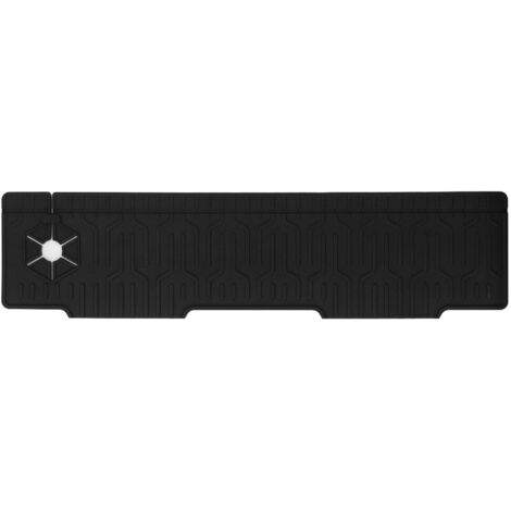 Faucet Mat Silicone Double Sided Available Water Resistant Sink Splash Guard Mat for Kitchen Bathroom Black