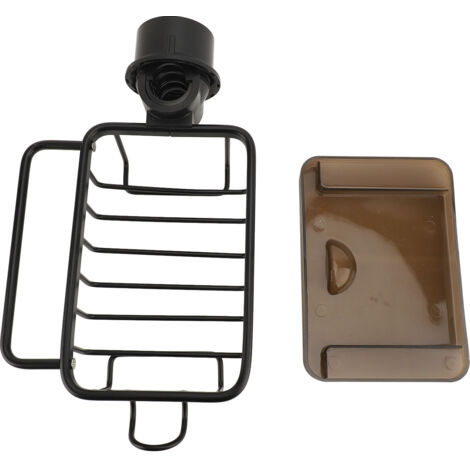 Faucet Sponge Holder Multifunctional Kitchen Sink Caddy Organizer Over Faucet Hanging Faucet Drain Rack Right Side Black