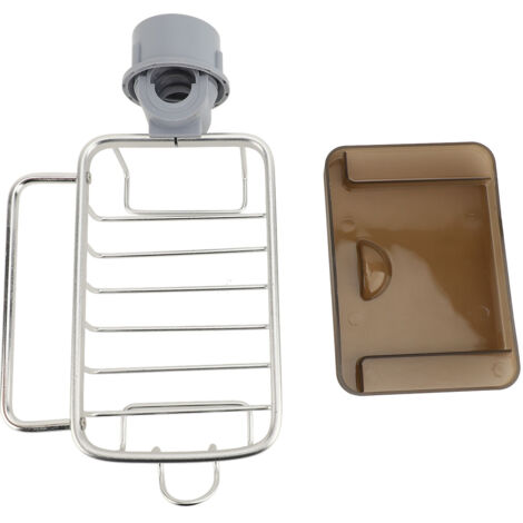Faucet Sponge Holder Multifunctional Kitchen Sink Caddy Organizer Over Faucet Hanging Faucet Drain Rack Right Side Silver