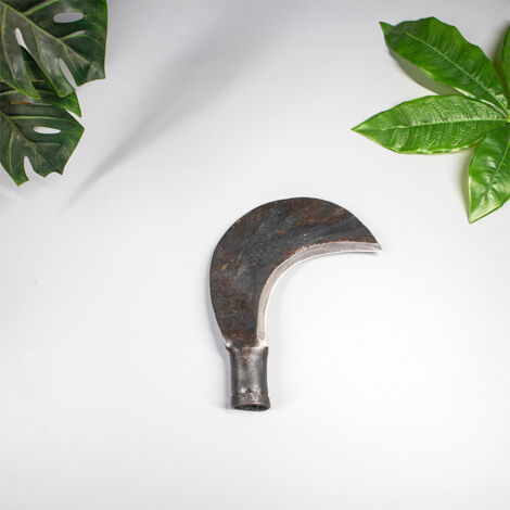 Faucille désherbage, acier à haute teneur en manganèse double faucille jardinage outils de désherbage agricole outils de jardinage couteau à herbe multifonctionnel (tête simple) une pièce