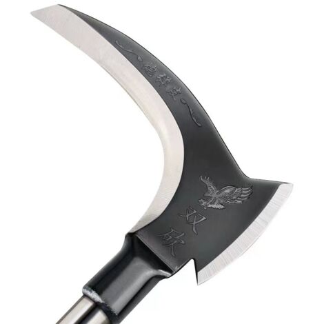 Faucille désherbage, acier à haute teneur en manganèse double faucille jardinage outils de désherbage agricole outils de jardinage couteau à herbe multifonctionnel (tête simple) une pièce