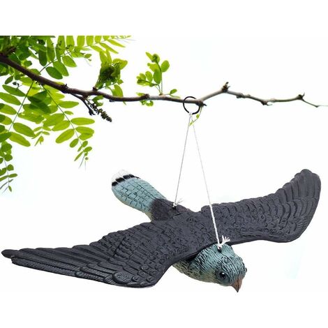 Faucon Anti-Pigeon décoration épouvantail Oiseaux Pigeon alarmistes Jardin Figure, Oiseau de Jardin réaliste avec Cordes à Suspendre, Anti-parasites réalistes,34x52x9cm