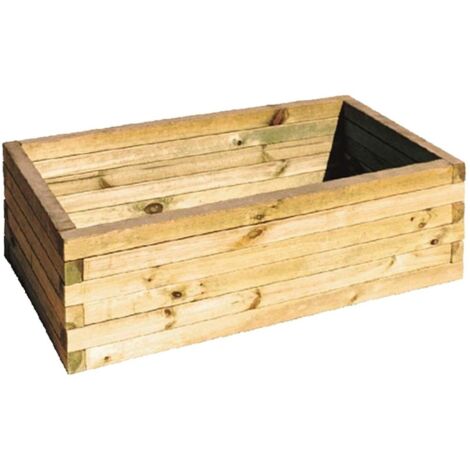 Faura - FAURA - Macetero de Madera Rectangular  Grande -