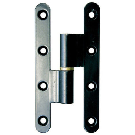 Faure – Charnière droite pour meuble – Acier époxy noir – Hauteur 140mm, largeur 70mm – Charge maximale élevée – Pour menuiserie moderne