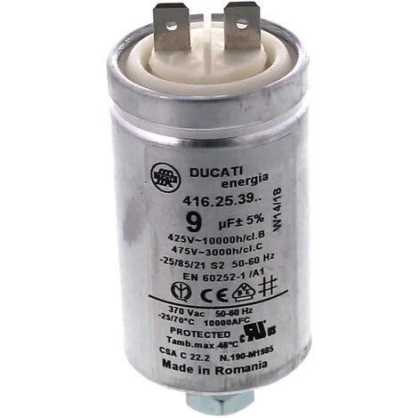 FAURE, CONDENSATEUR Lave-Linge 9UF 450V