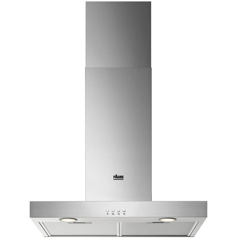 FAURE Hotte Décorative Murale aspirante inox Largeur 60cm Débit d'air 600m3/h - Inox
