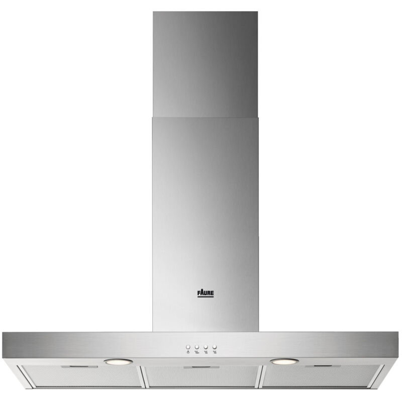 FAURE Hotte Décorative Murale aspirante inox Largeur 90cm Débit d'air 600m3/h - Inox
