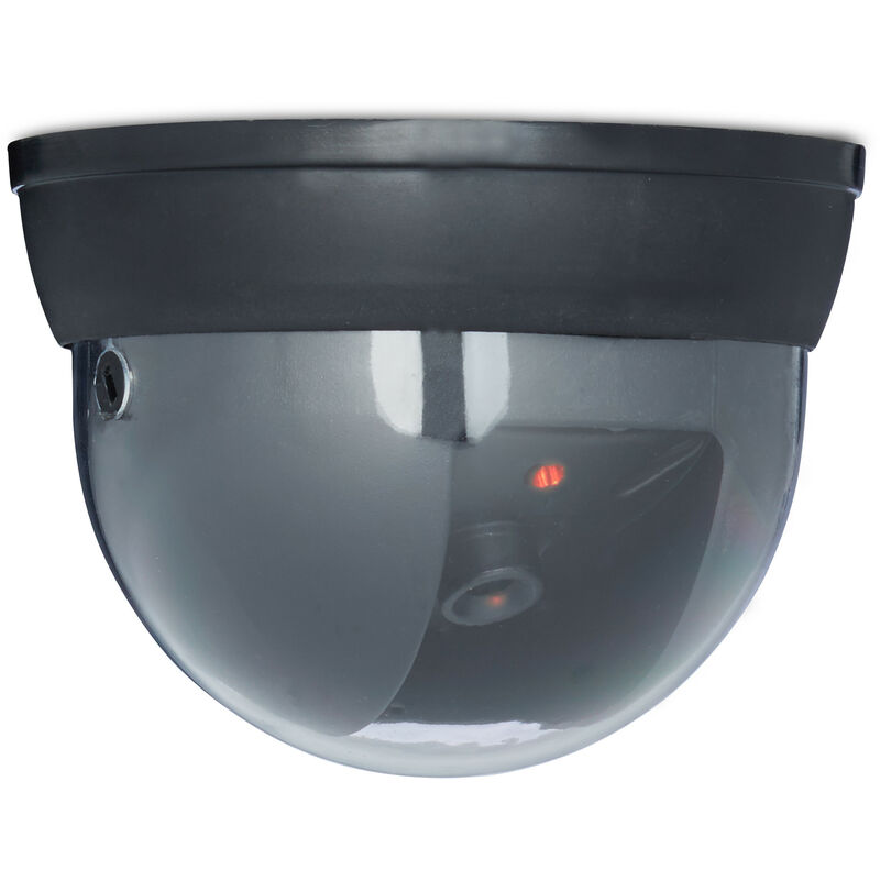 Relaxdays - Fausse caméra surveillance 360 degré lampe led caméra factice, noir