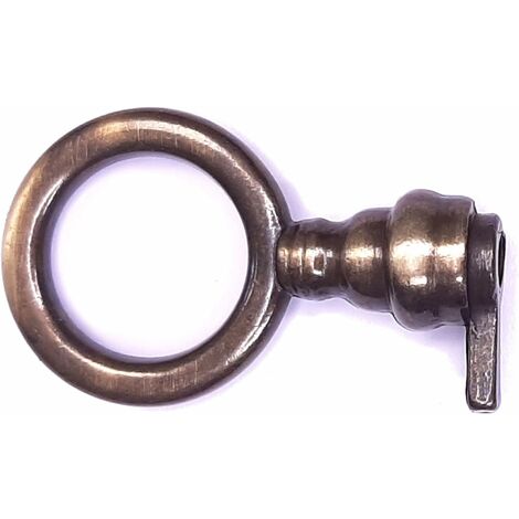 fausse clé de meuble ancien serrure décoration rustique vintage clef zamak (ronde-laitonné vieilli)