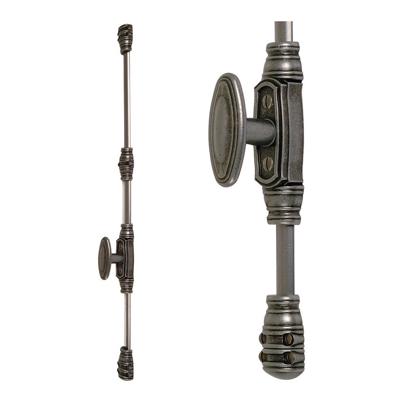 Fausse crémone étroite à bouton - Finition : Noir - quesdeville