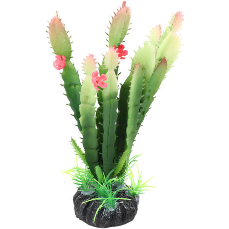 Fausse Plante Cactus en Plastique pour Terrarium et Habitat Reptile - Décoration Intérieure