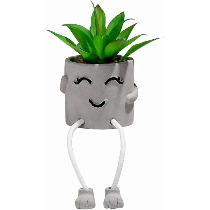 Fausses plantes en pot – Plantes succulentes artificielles mignonnes avec pot en céramique amusant ( Type-a)