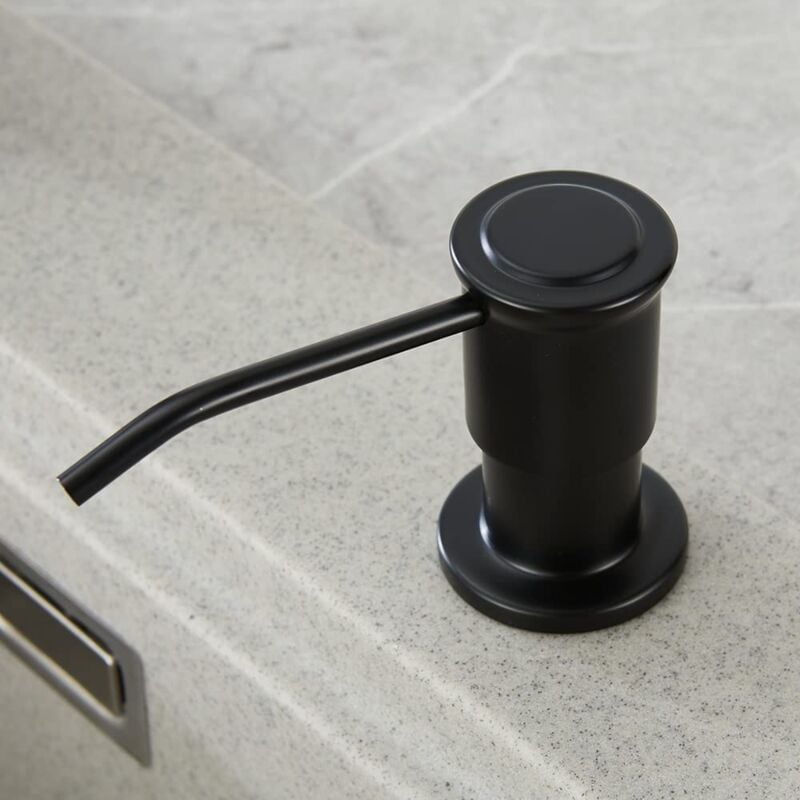 Distributeur de Savon Encastrable, Distributeur Savon Evier Cuisine, Distributeur Savon Integre avec Bouteille 500ML et Ensemble de rallonge de 1,0