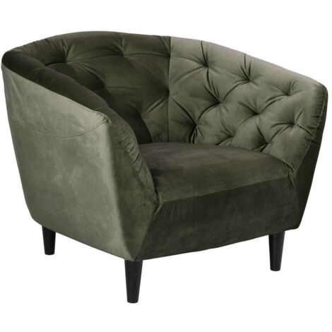 Fauteuil 1 place en velours capitonné design élégant RIA