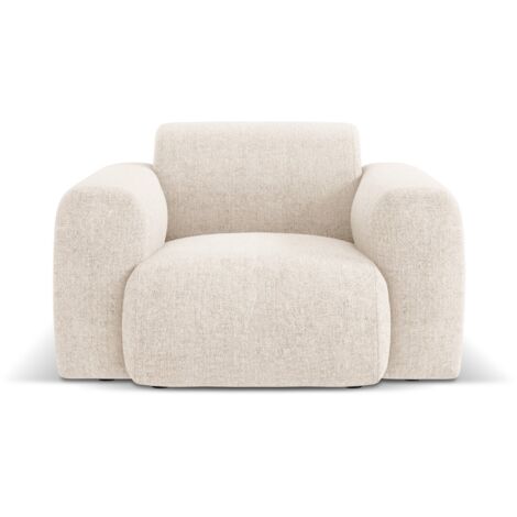 Fauteuil 2 places en chenille beige clair