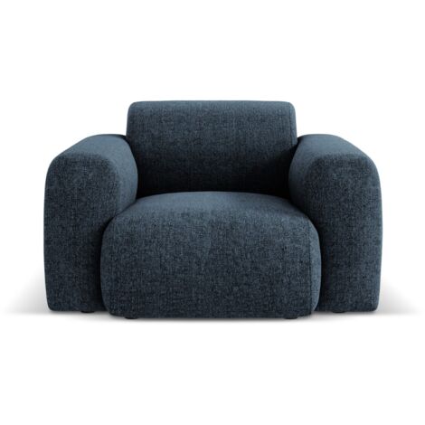 Fauteuil 2 places en chenille bleu roi