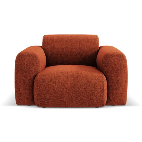 Fauteuil 2 places en chenille terracotta
