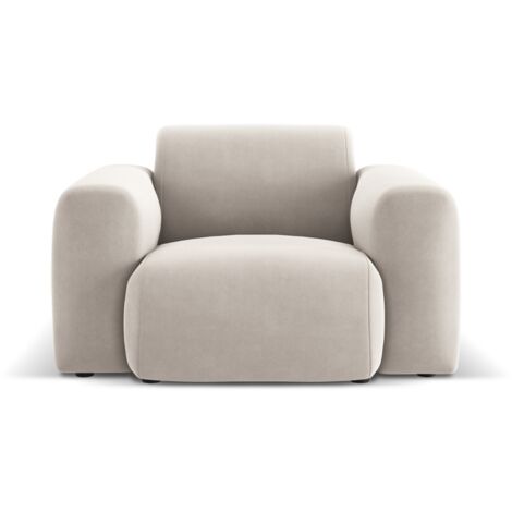 Fauteuil 2 places en velours beige clair