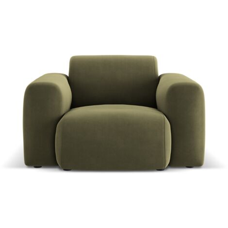 Fauteuil 2 places en velours vert clair