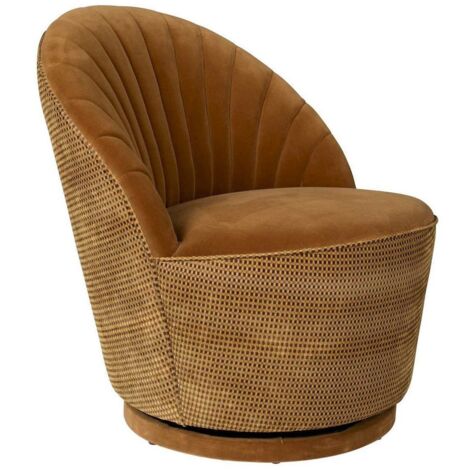 Fauteuil 67x76x78 cm en tissu camel - MADISON