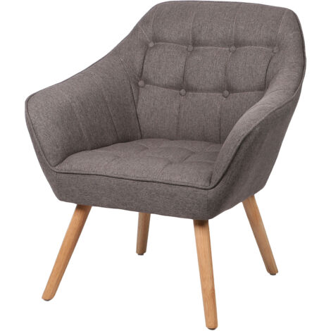Fauteuil 74x70x85 cm en tissu gris foncé