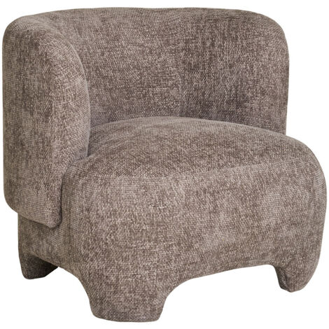 Fauteuil 79x77x72 cm en tissu texturé taupe