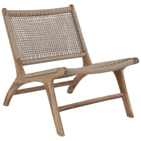 Fauteuil 80x60x73 cm imitation rotin et teck