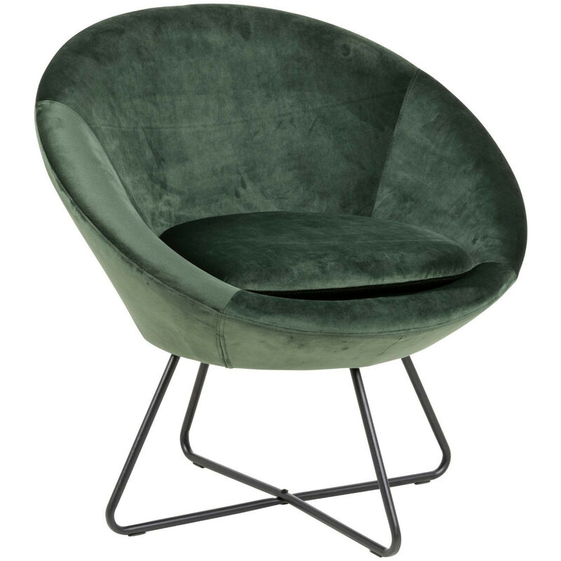 Fauteuil moderne en velours et métal - SCOTT