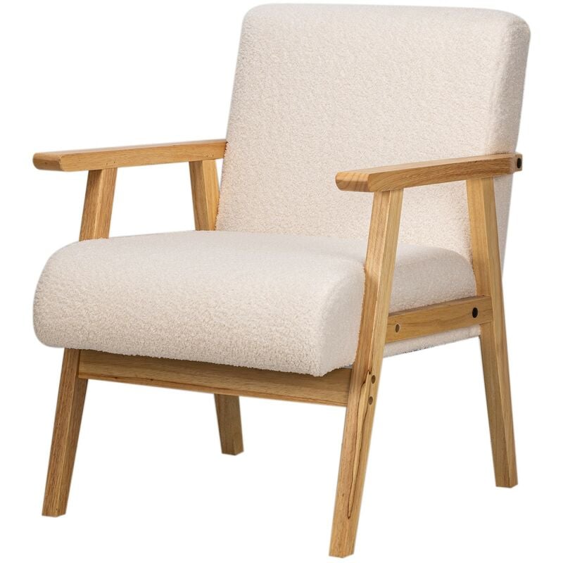Nordlys - Fauteuil de Salon Scandinave avec Structure Bois
