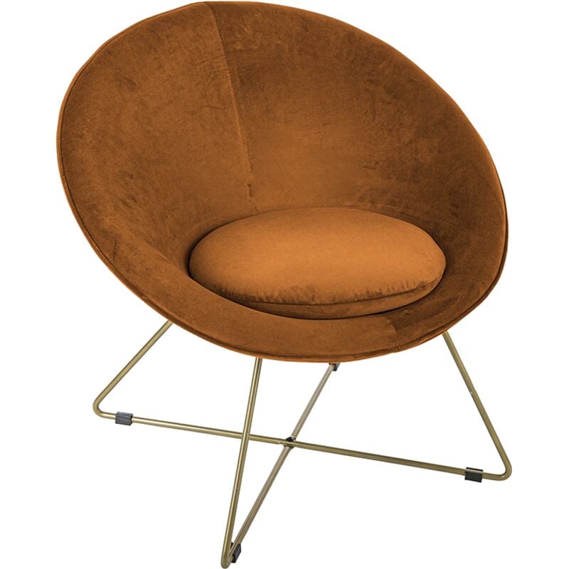 Fauteuil Evan velours ambre Atmosphera créateur d'intérieur