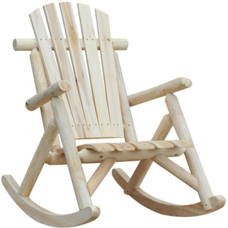 Fauteuil à bascule, balancelle, chaise de jardin, fauteuil relaxant, bois de sapin, naturel
