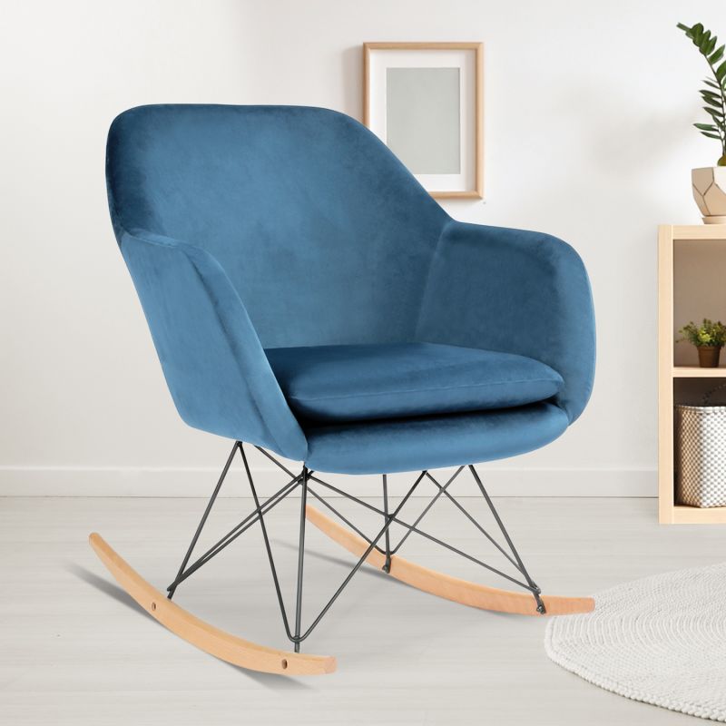 Fauteuil à Bascule Bora Velours Bleu