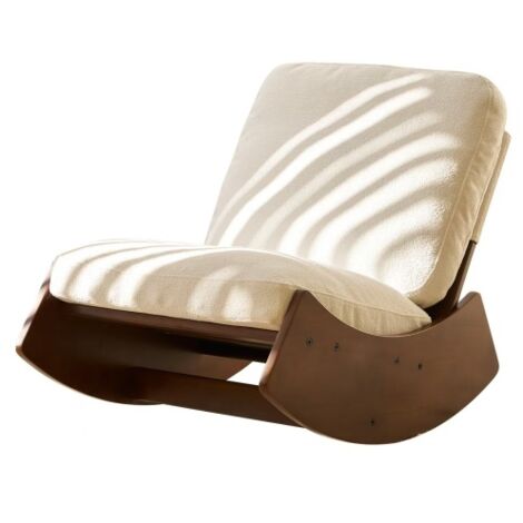 Fauteuil à bascule confortable, fauteuil à bascule avec revêtement de haute qualité, structure en bois massif, idéal pour divers intérieurs : fauteuil de lecture décoratif pour la chambre à coucher, B