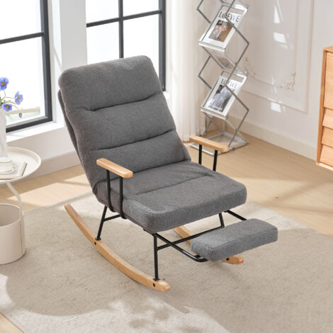 Fauteuil à bascule confortable,100cm de haut,58cm de large,avec réglage gravitationnel,repose-pieds manuel et fonction de chaise longue stable.