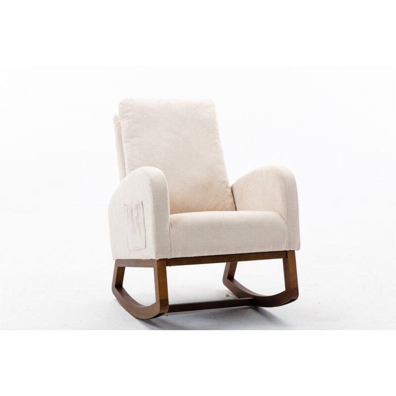 Sureh - Fauteuil à bascule confortable,serviette tissu arche chaises de loisirs,dossier et accoudoirs confortables chaise de repos,bois massif chaise