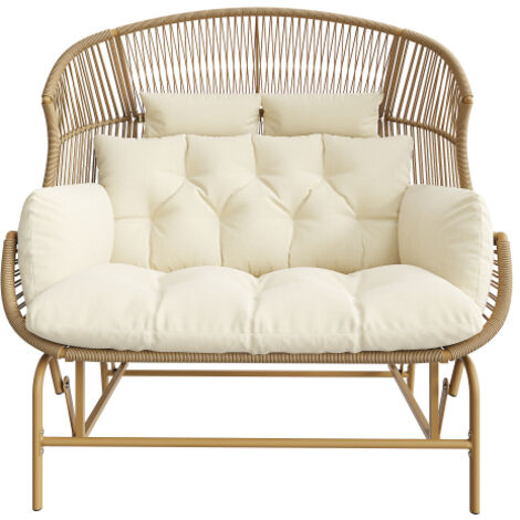 Fauteuil à bascule de jardin pour deux personnes, fauteuil suspendu de patio, fauteuil-œuf à bascule d'extérieur, fauteuil à bascule, balancelle de jardin, balancelles de véranda pour le jardin, le ba