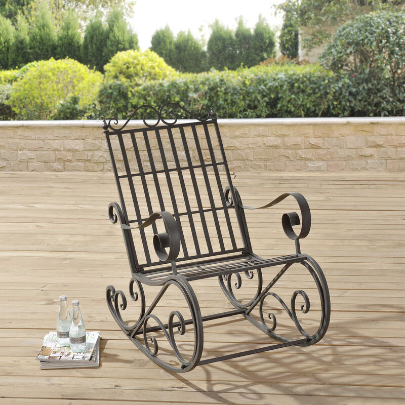 nova - chaise de jardin dorée en métal de style vintage avec divers accoudoirs taille : vert