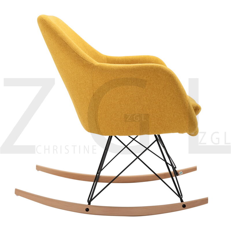 urban meuble - fauteuil à bascule tissu jaune